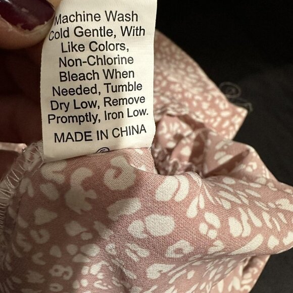 Shein Print Dress Shorts With Tie Lightweight Mauve Color - Picture 16 of 16